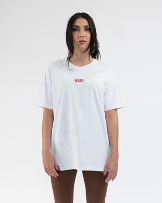 T-Shirt 0221 — Weiß/Rot