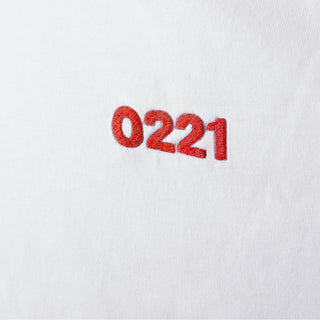 T-Shirt 0221 — Weiß/Rot